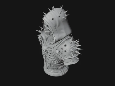 Hooded Skeleton Reaper Bust Statue Design 15 - 3D Print Model 3D Print Model