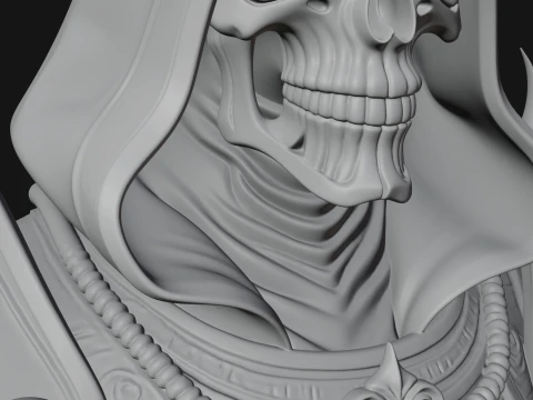Hooded Skeleton Reaper Bust Statue Design 15 - 3D Print Model 3D Print Model
