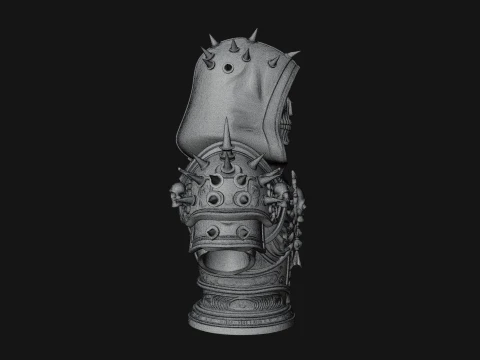 Hooded Skeleton Reaper Bust Statue Design 15 - 3D Print Model 3D Print Model