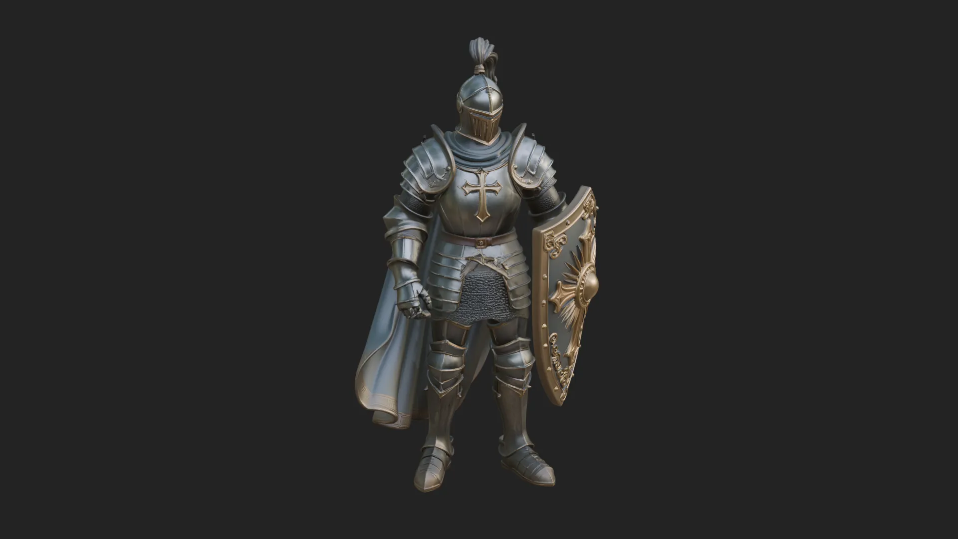 Holy Knight Statue Design 7 - 3D Print Model 3D Print Model .c4d .max .obj .3ds .fbx .stl .blend
