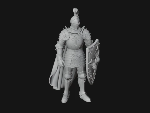 Holy Knight Statue Design 7 - 3D Print Model 3D Print Model