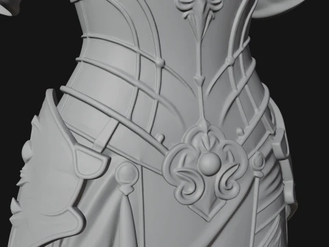 Winged Angel Warrior Bust Statue Design 9 - 3D Print Model 3D Print Model