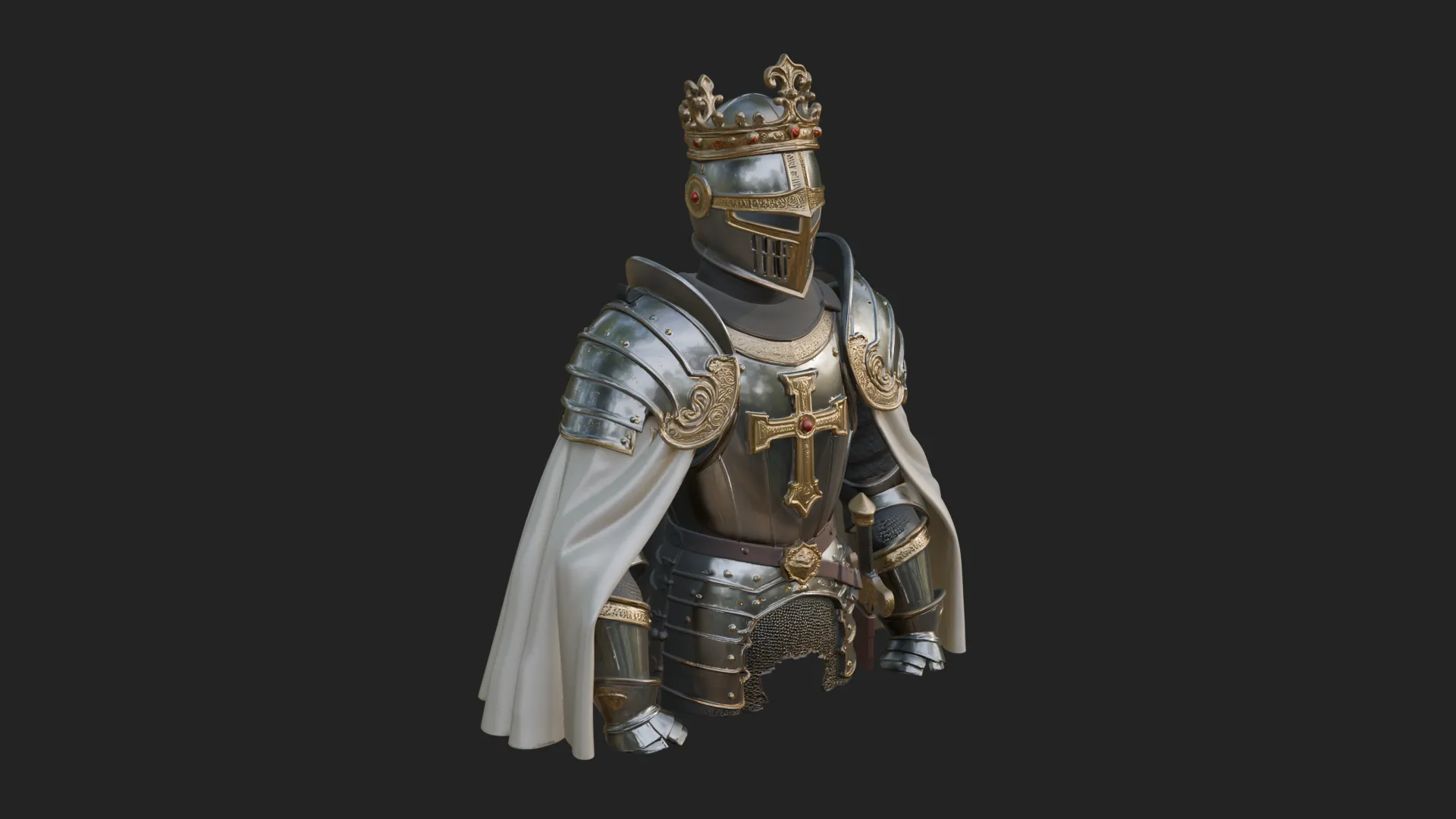 Crusader Knight Bust Statue Design 9 - 3D Print Model 3D Print Model .c4d .max .obj .3ds .fbx .stl .blend 