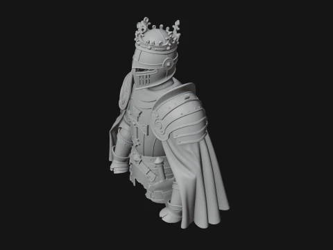 Crusader Knight Bust Statue Design 9 - 3D Print Model 3D Print Model