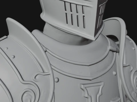 Crusader Knight Bust Statue Design 9 - 3D Print Model 3D Print Model