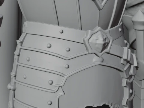 Crusader Knight Bust Statue Design 9 - 3D Print Model 3D Print Model