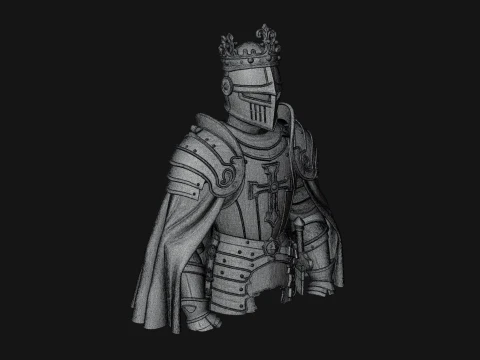 Crusader Knight Bust Statue Design 9 - 3D Print Model 3D Print Model
