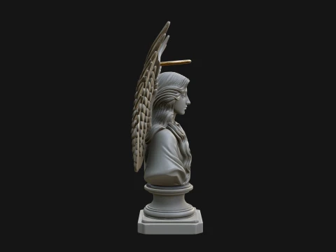 Winged Angel Woman Bust Statue Design 4 - 3D Print Model 3D Print Model