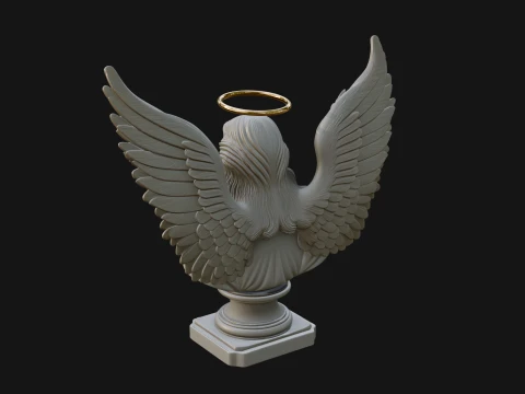 Winged Angel Woman Bust Statue Design 4 - 3D Print Model 3D Print Model