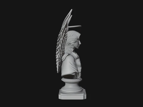 Winged Angel Woman Bust Statue Design 4 - 3D Print Model 3D Print Model