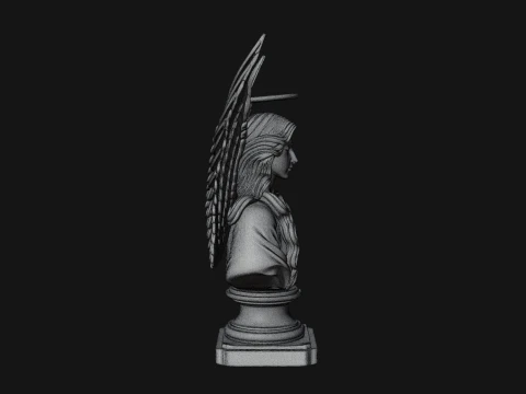 Winged Angel Woman Bust Statue Design 4 - 3D Print Model 3D Print Model