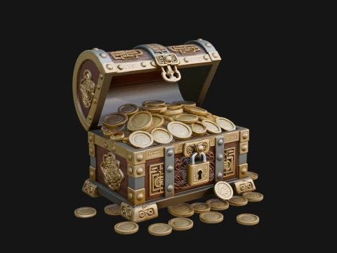 Treasure Chest Model Design 1 - 3D Print Model 3D 프린트 모델