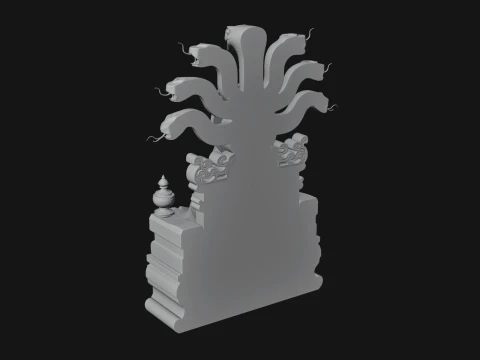 Naga Canopy Deity Statue Design 1 - 3D Print Model Modelo de Impressão 3D