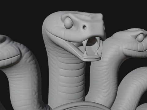 Naga Canopy Deity Statue Design 1 - 3D Print Model Modelo de Impressão 3D