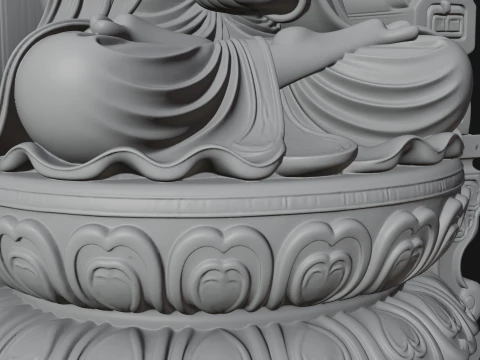 Naga Canopy Deity Statue Design 1 - 3D Print Model Modelo de Impressão 3D