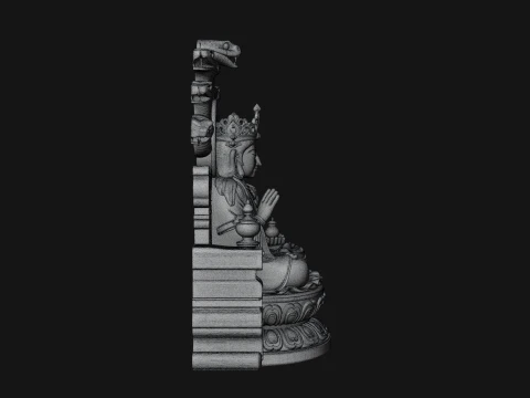 Naga Canopy Deity Statue Design 1 - 3D Print Model Modelo de Impressão 3D
