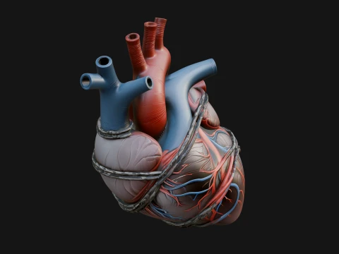 Anatomical Human Heart Model Design 4 - 3D Print Model Model do druku 3D