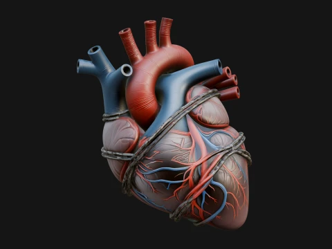 Anatomical Human Heart Model Design 4 - 3D Print Model Model do druku 3D