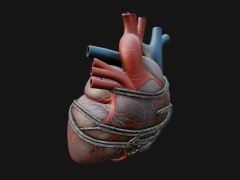 Anatomical Human Heart Model Design 4 - 3D Print Model Model do druku 3D