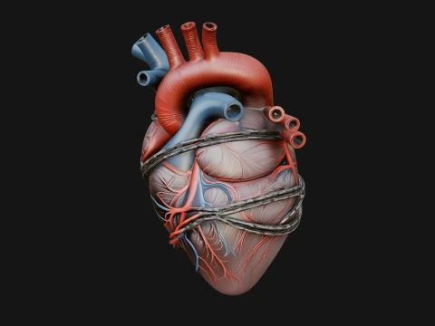 Anatomical Human Heart Model Design 4 - 3D Print Model Model do druku 3D