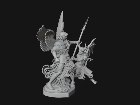 Archangel Michael Warrior Statue Design 14 - 3D Print Model 3D Druckmodell