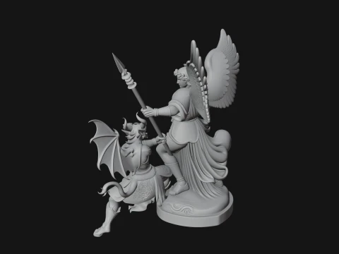 Archangel Michael Warrior Statue Design 14 - 3D Print Model 3D Druckmodell