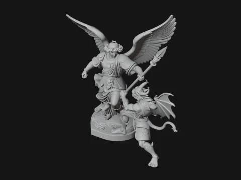Archangel Michael Warrior Statue Design 14 - 3D Print Model 3D Druckmodell