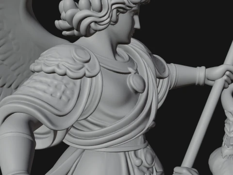 Archangel Michael Warrior Statue Design 14 - 3D Print Model 3D Druckmodell