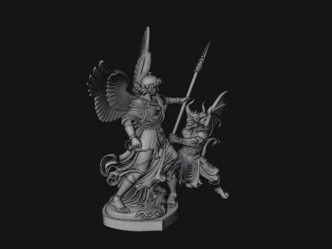 Archangel Michael Warrior Statue Design 14 - 3D Print Model 3D Druckmodell