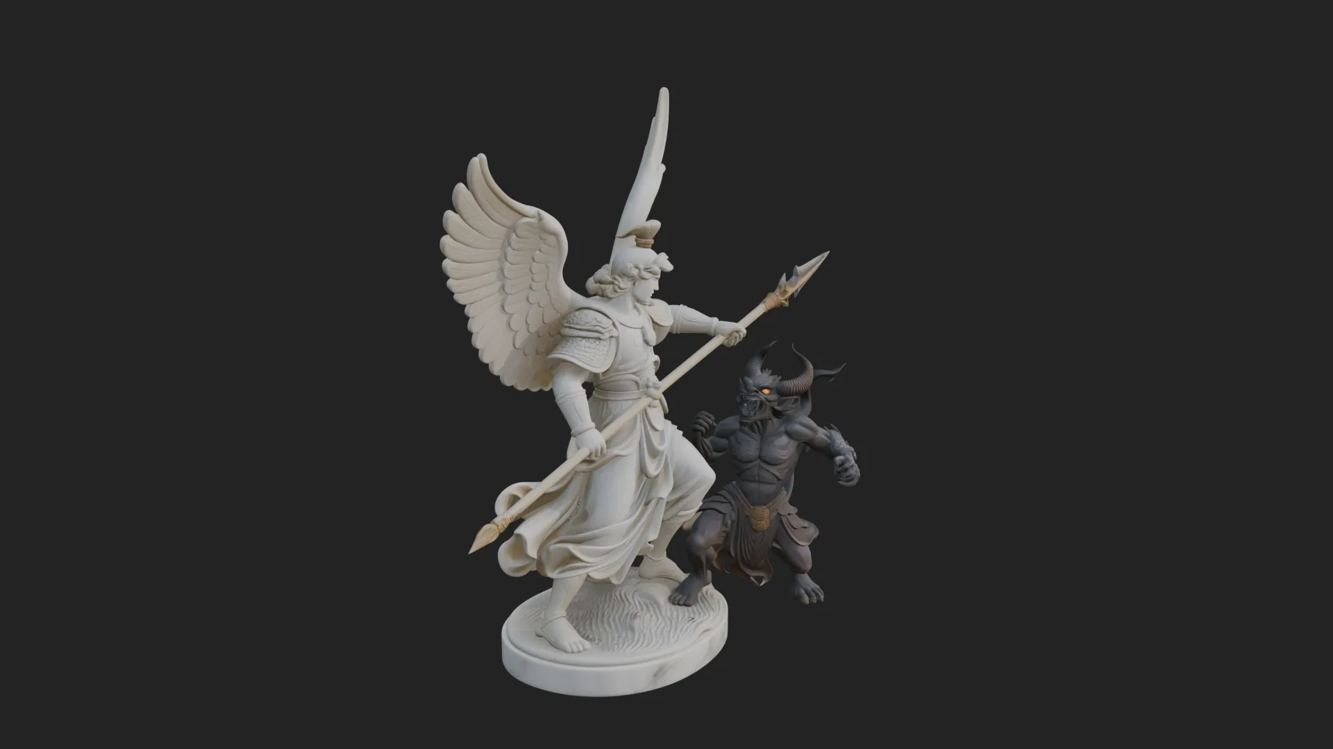 Archangel Michael Warrior Statue Design 15 - 3D Print Model 3D Druckmodell .c4d .max .obj .3ds .fbx .stl .blend 