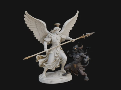 Archangel Michael Warrior Statue Design 15 - 3D Print Model 3D Druckmodell