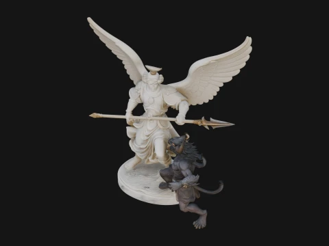 Archangel Michael Warrior Statue Design 15 - 3D Print Model 3D Druckmodell