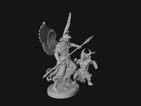 Archangel Michael Warrior Statue Design 15 - 3D Print Model 3D Druckmodell