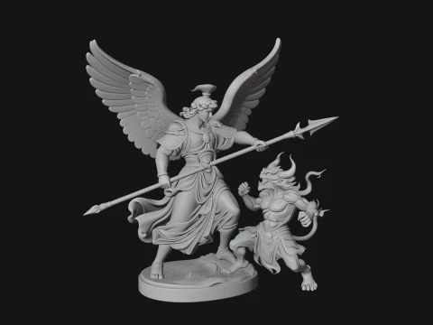 Archangel Michael Warrior Statue Design 15 - 3D Print Model 3D Druckmodell