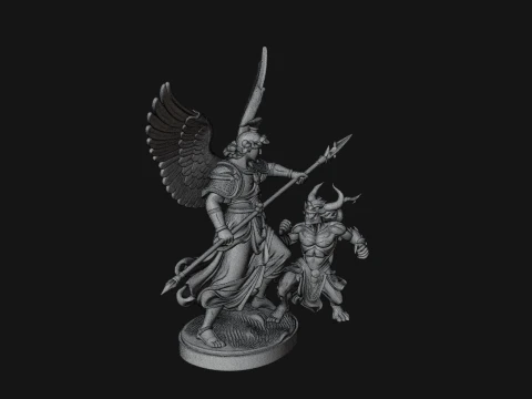 Archangel Michael Warrior Statue Design 15 - 3D Print Model 3D Druckmodell