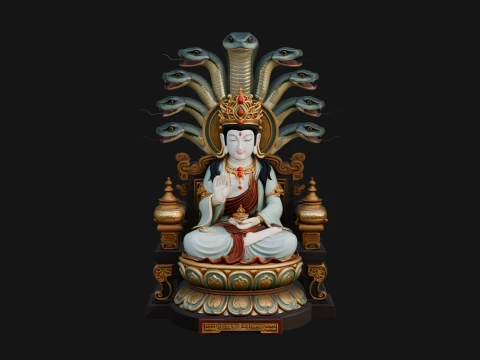 Naga Canopy Deity Statue Design 2 - 3D Print Model 3D Принт Модель