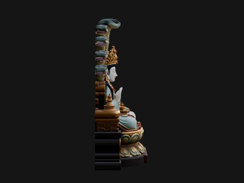 Naga Canopy Deity Statue Design 2 - 3D Print Model 3D Принт Модель