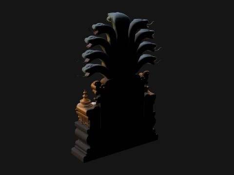 Naga Canopy Deity Statue Design 2 - 3D Print Model 3D Принт Модель
