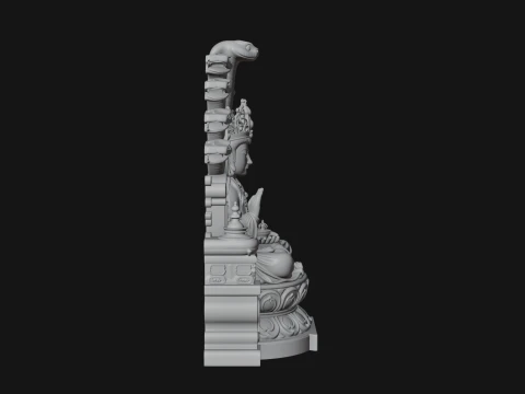 Naga Canopy Deity Statue Design 2 - 3D Print Model 3D Принт Модель