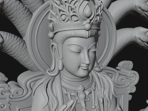 Naga Canopy Deity Statue Design 2 - 3D Print Model 3D Принт Модель