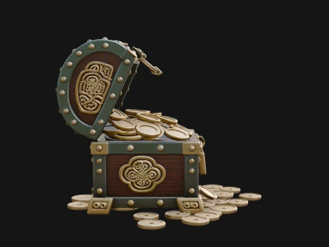 Treasure Chest Model Design 3 - 3D Print Model 3D Druckmodell