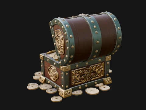 Treasure Chest Model Design 3 - 3D Print Model 3D Druckmodell