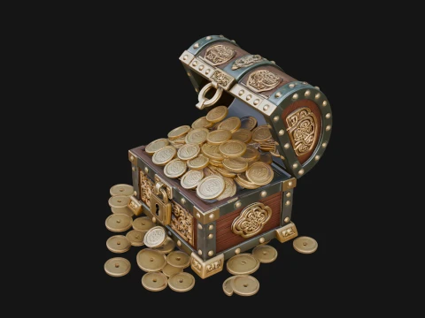 Treasure Chest Model Design 3 - 3D Print Model 3D Druckmodell