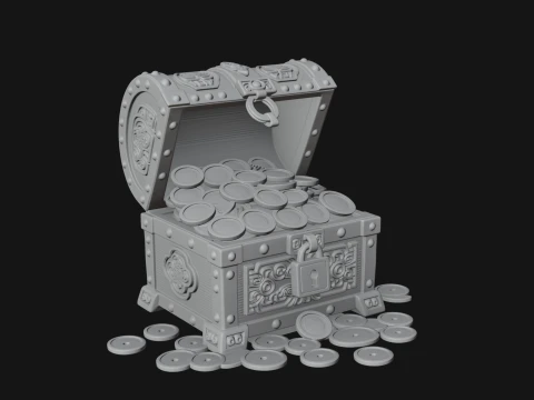 Treasure Chest Model Design 3 - 3D Print Model 3D Druckmodell