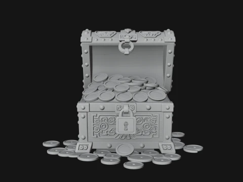 Treasure Chest Model Design 3 - 3D Print Model 3D Druckmodell