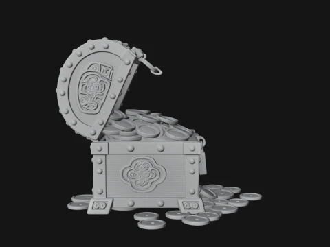 Treasure Chest Model Design 3 - 3D Print Model 3D Druckmodell