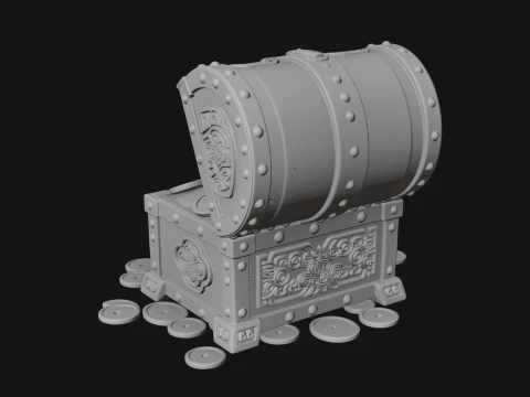 Treasure Chest Model Design 3 - 3D Print Model 3D Druckmodell