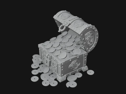 Treasure Chest Model Design 3 - 3D Print Model 3D Druckmodell