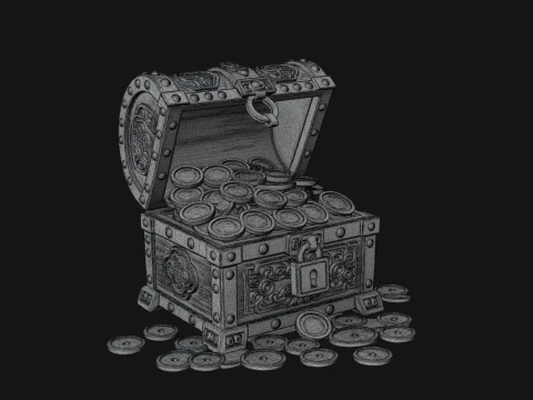 Treasure Chest Model Design 3 - 3D Print Model 3D Druckmodell