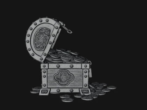 Treasure Chest Model Design 3 - 3D Print Model 3D Druckmodell